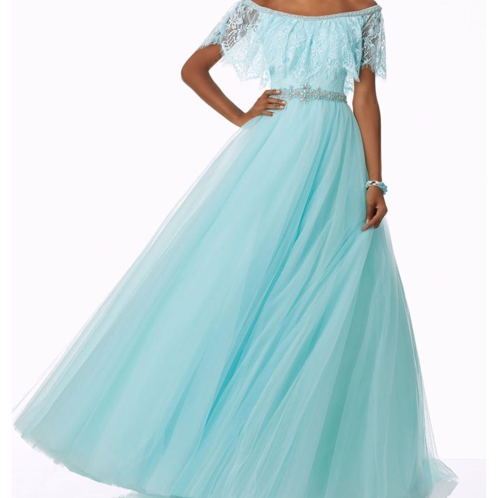 MORILEE PROM 42044 in color AQUA